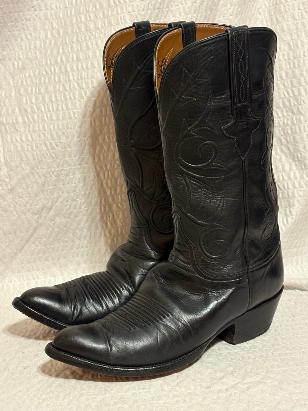 Lucchese Classics L1309 Goatskin Vine Leather Cowboy Western Boots Mens Size 8.5